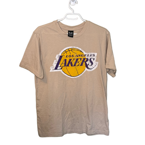 NBA Ultra Game Los Angeles Lakers Graphic T-Shirt Mens Medium Tan Beige Logo Tee